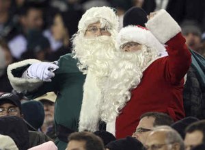 Santa at Eagles Game